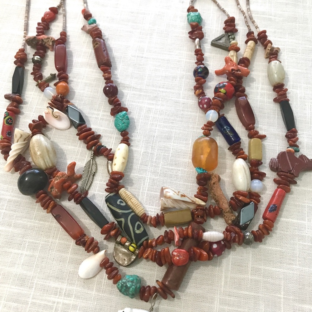 Santo Domingo Amazing 4 strand Fetish Coral Turquoise Necklace - Picture 3 of 8